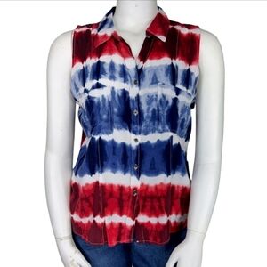 Rock & Republic Sleeveless Tie Dye Top